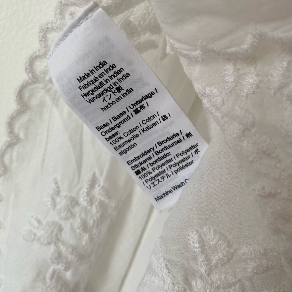 J. Crew White Embroidered Cotton Voile Tank Blouse Cami size medium - Picture 10 of 10